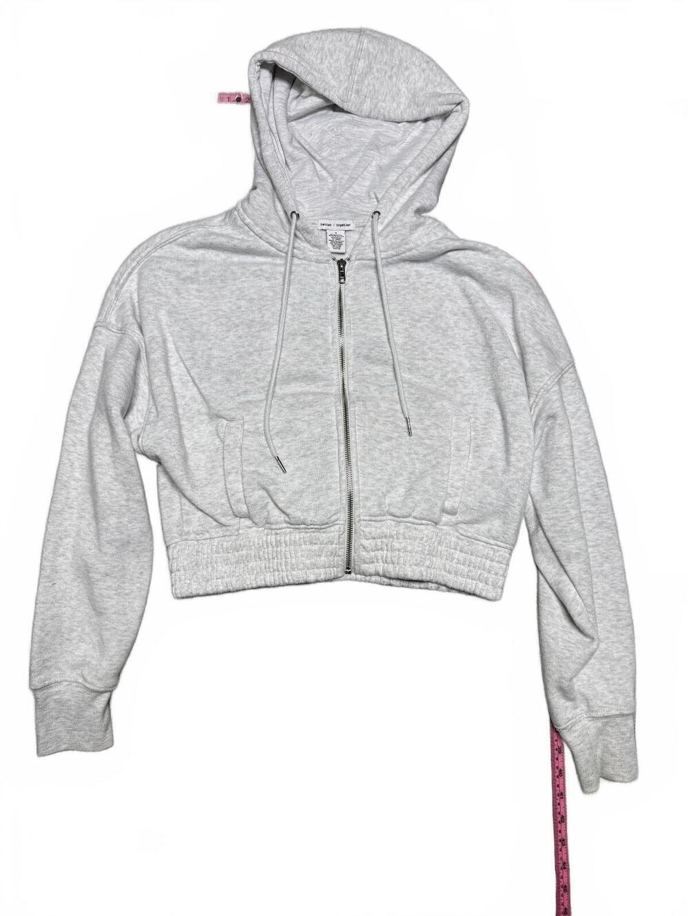 better / together Gray Cropped ZipUp Hoodie Sweatshirt SizeS